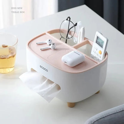 Tissue Box with Multifunctional Holder