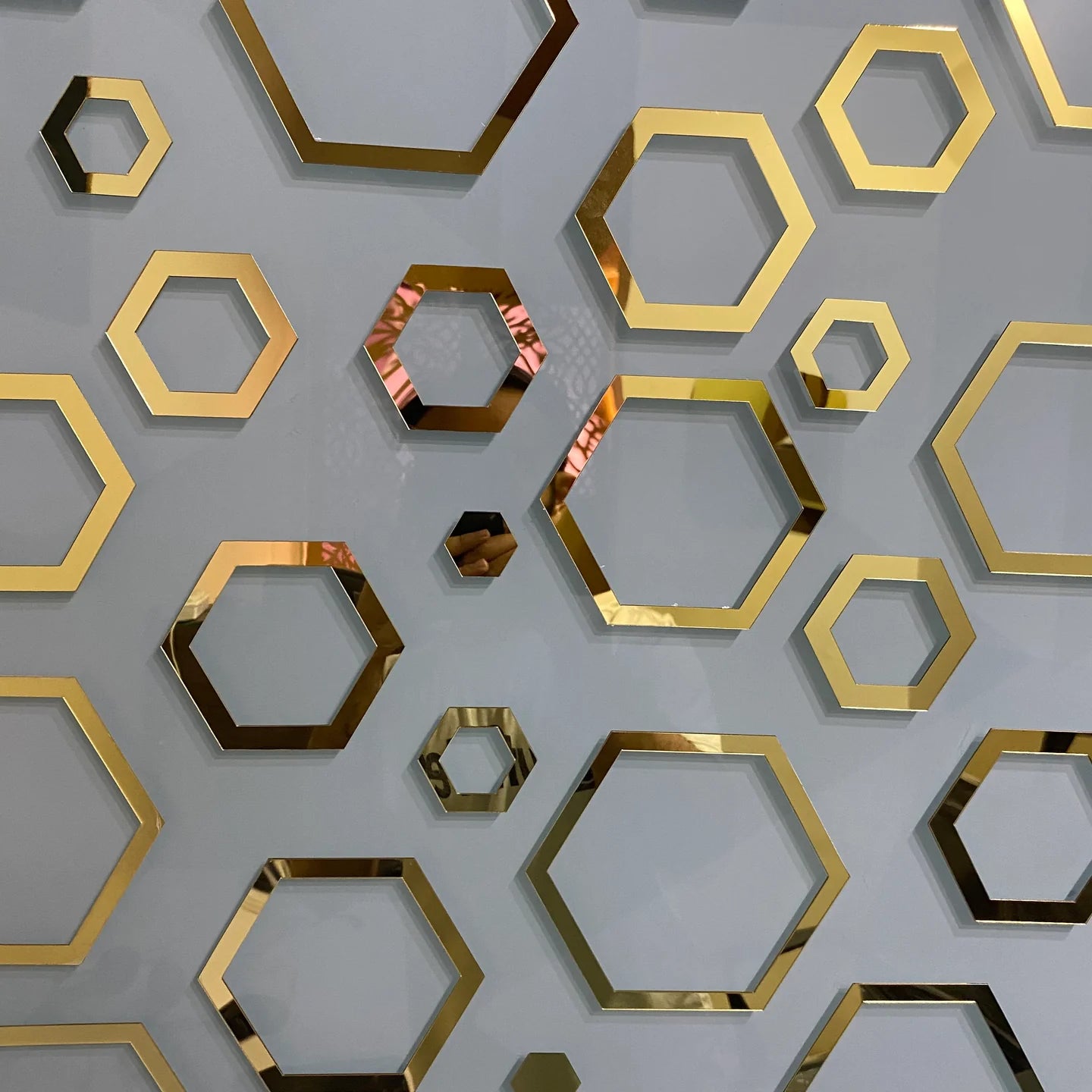 Acrylic Hexagon Ring Mirror Wall Decor