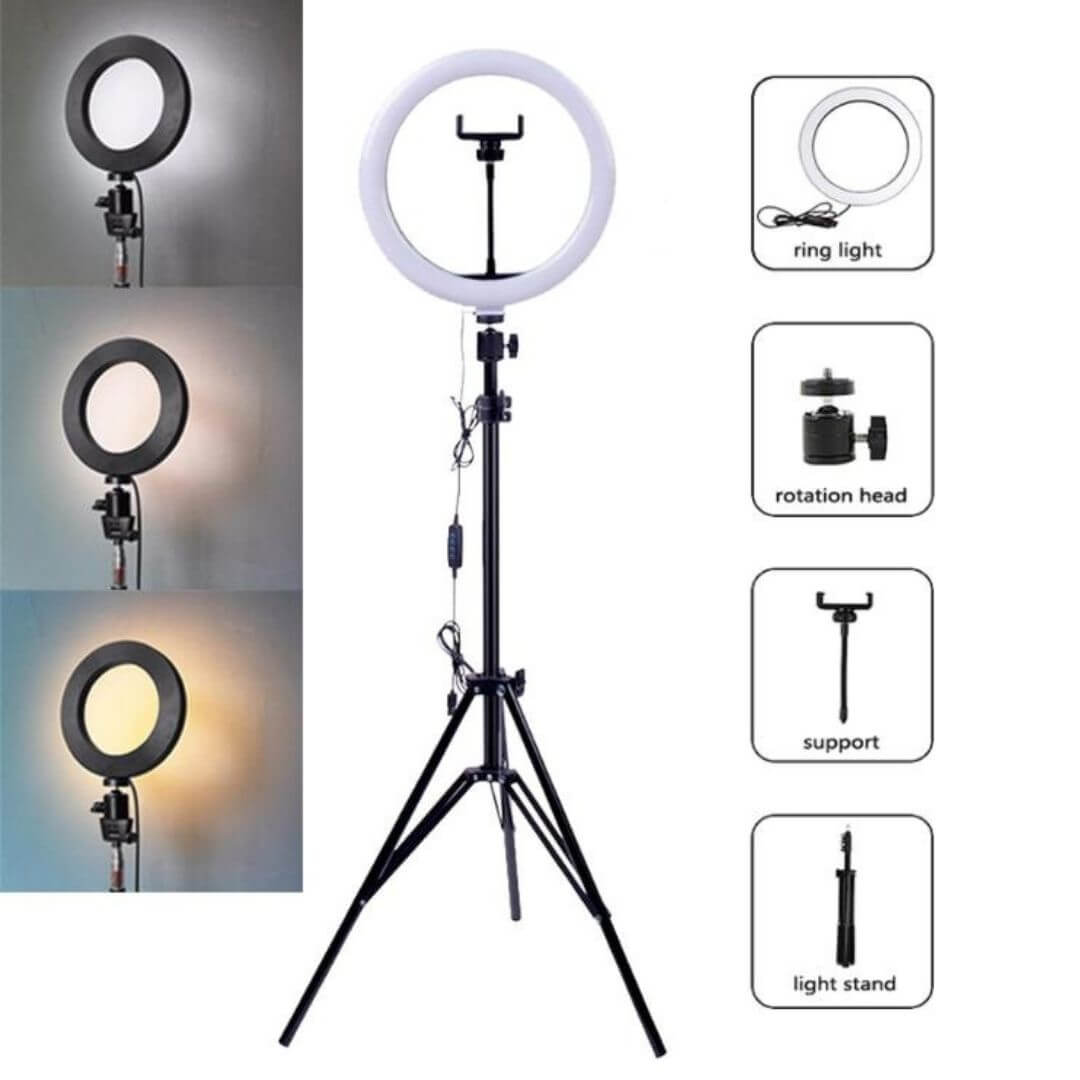 Lumina 26cm Ring LED Light with Tripod and USB Connectivity