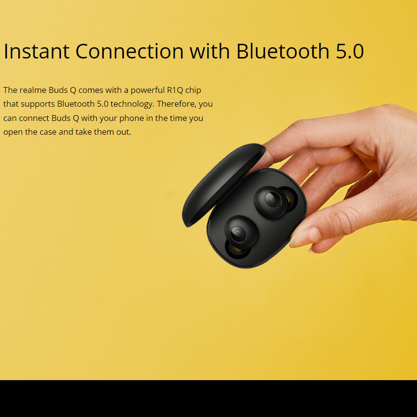 Realme Buds Q Black With Official Warranty (Original Product)